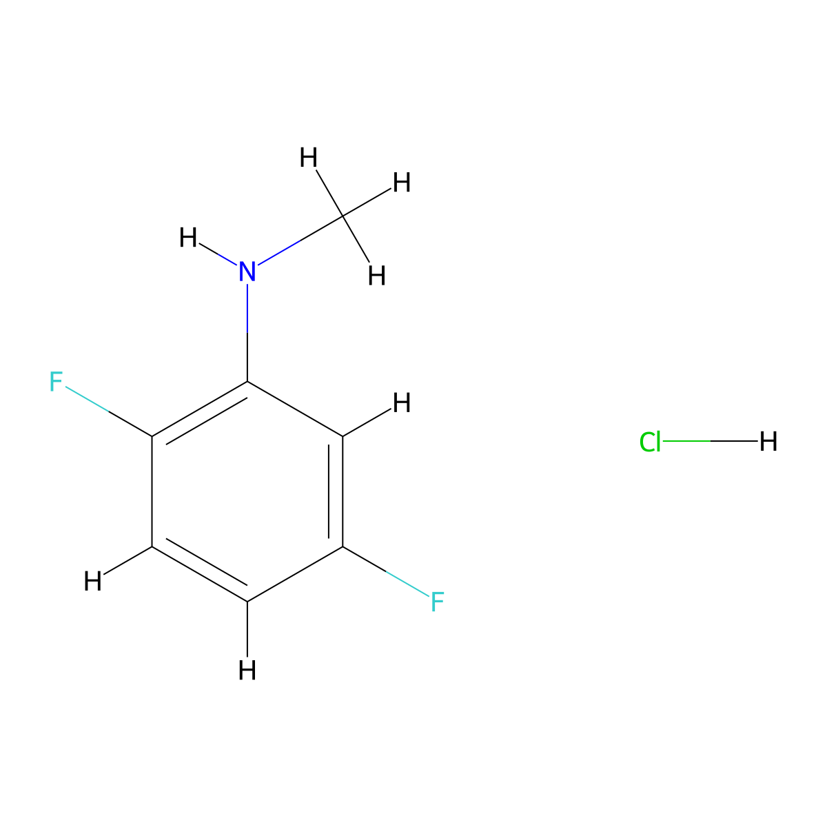 2,5-difluoro-N-methylaniline hydrochloride molecular structure, CAS 1235441-12-9