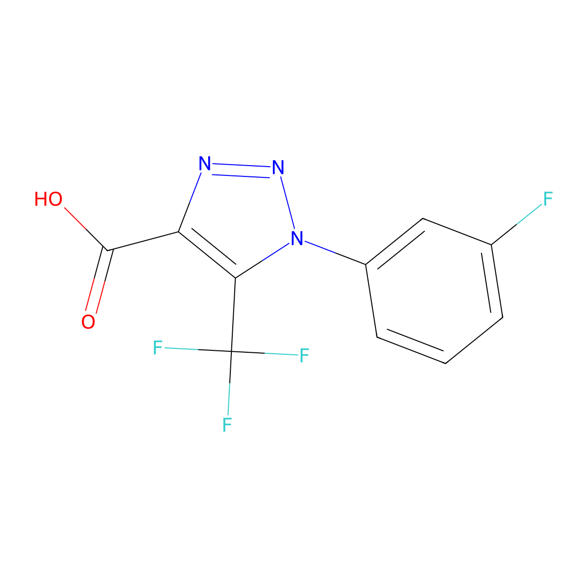 1-(3-fluorophenyl)-5-(trifluoromethyl)-1H-1,2,3-triazole-4-carboxylic acid molecular structure, CAS 1235441-20-9