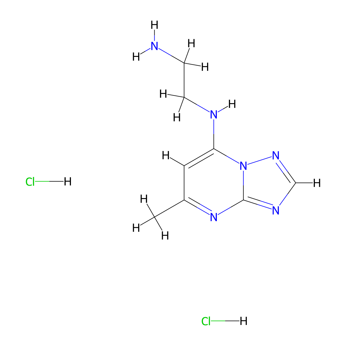 N-(2-aminoethyl)-5-methyl-(1,2,4)triazolo(1,5-a)pyrimidin-7-amine dihydrochloride molecular structure, CAS 1235441-22-1