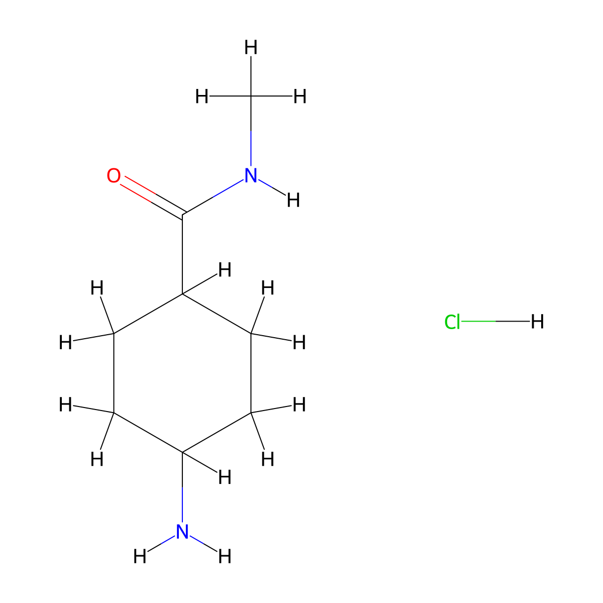 4-amino-N-methylcyclohexane-1-carboxamide hydrochloride molecular structure, CAS 1235441-24-3