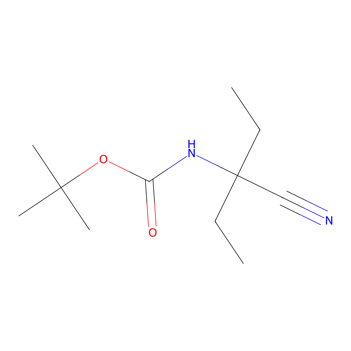 tert-butyl N-(1-cyano-1-ethylpropyl)carbamate molecular structure, CAS 1235441-25-4