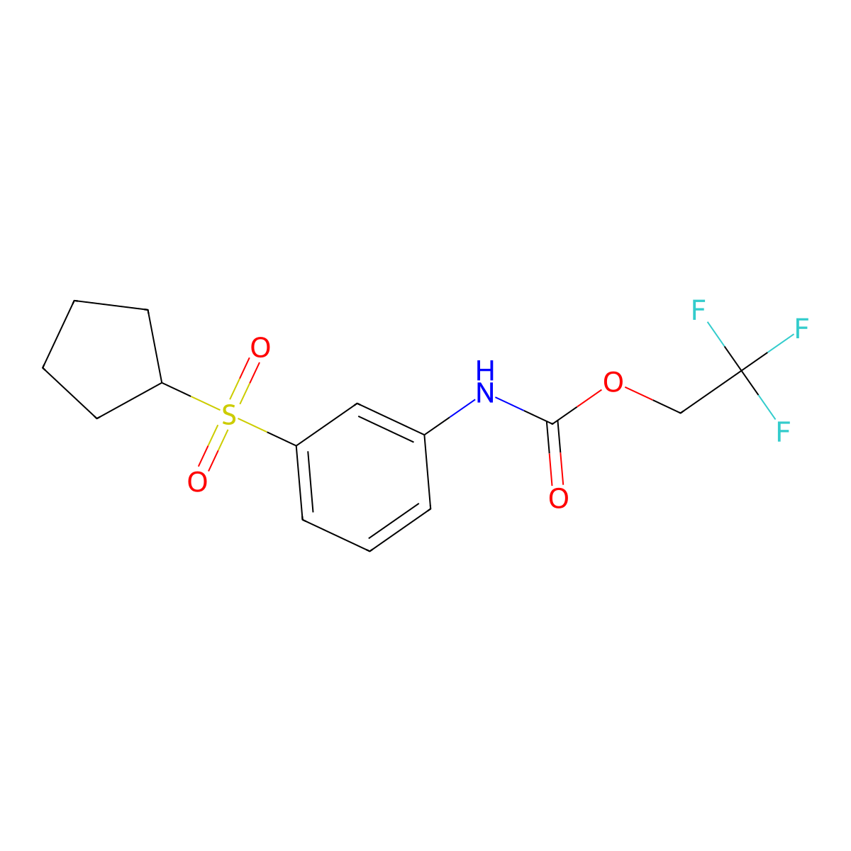 2,2,2-trifluoroethyl N-[3-(cyclopentanesulfonyl)phenyl]carbamate molecular structure, CAS 1235441-26-5