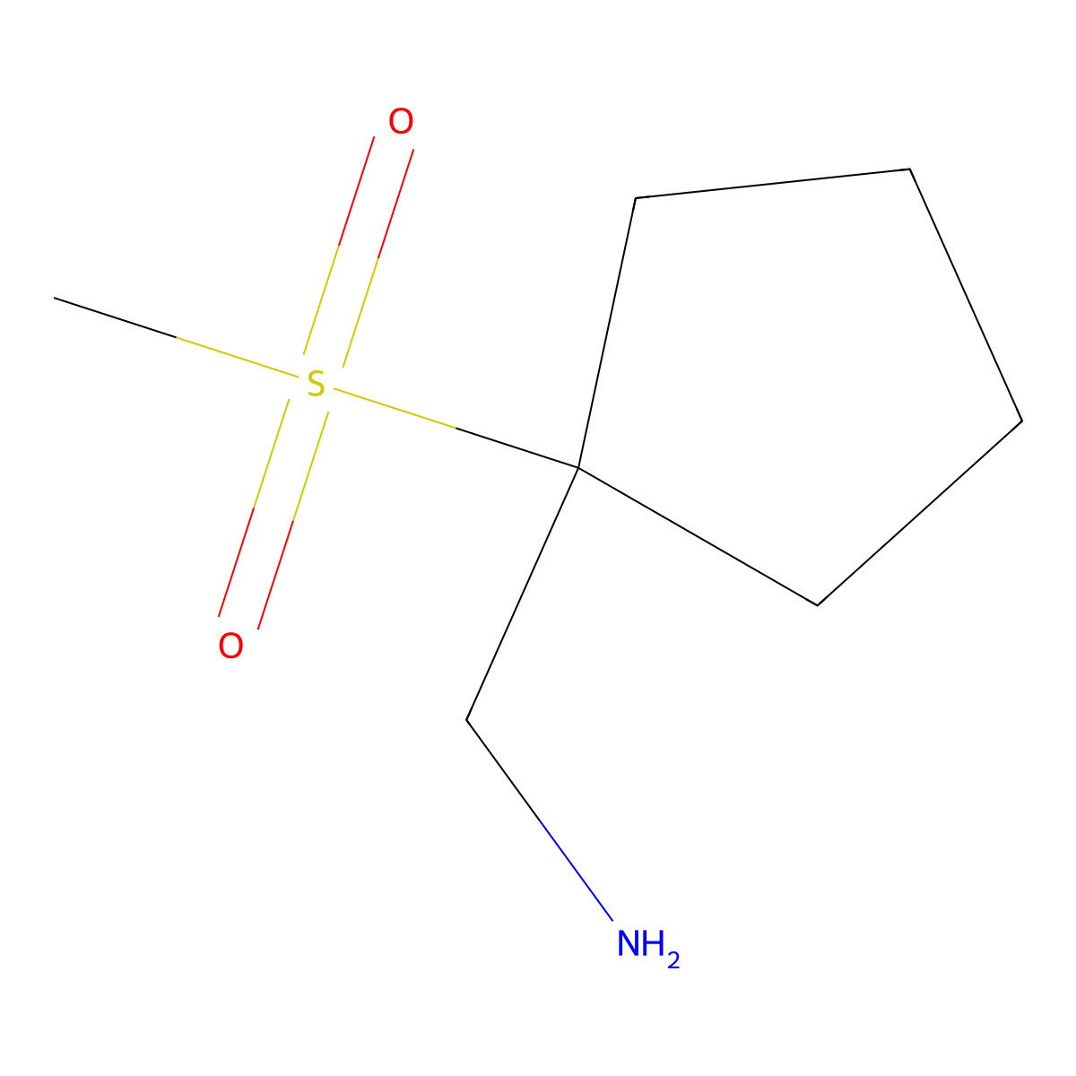 (1-Methanesulfonylcyclopentyl)methanamine molecular structure, CAS 1235441-28-7