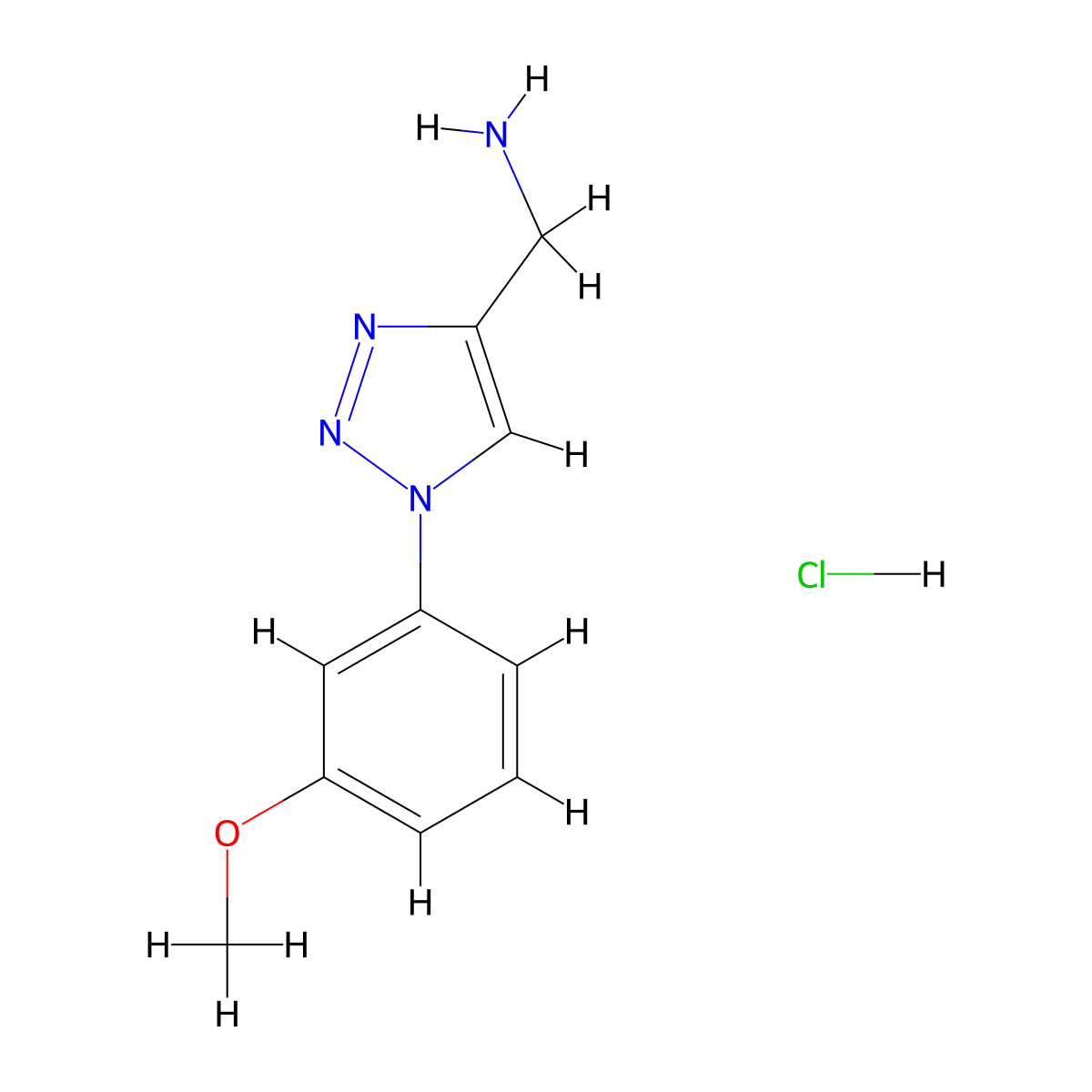 (1-(3-methoxyphenyl)-1H-1,2,3-triazol-4-yl)methanamine hydrochloride molecular structure, CAS 1235441-33-4