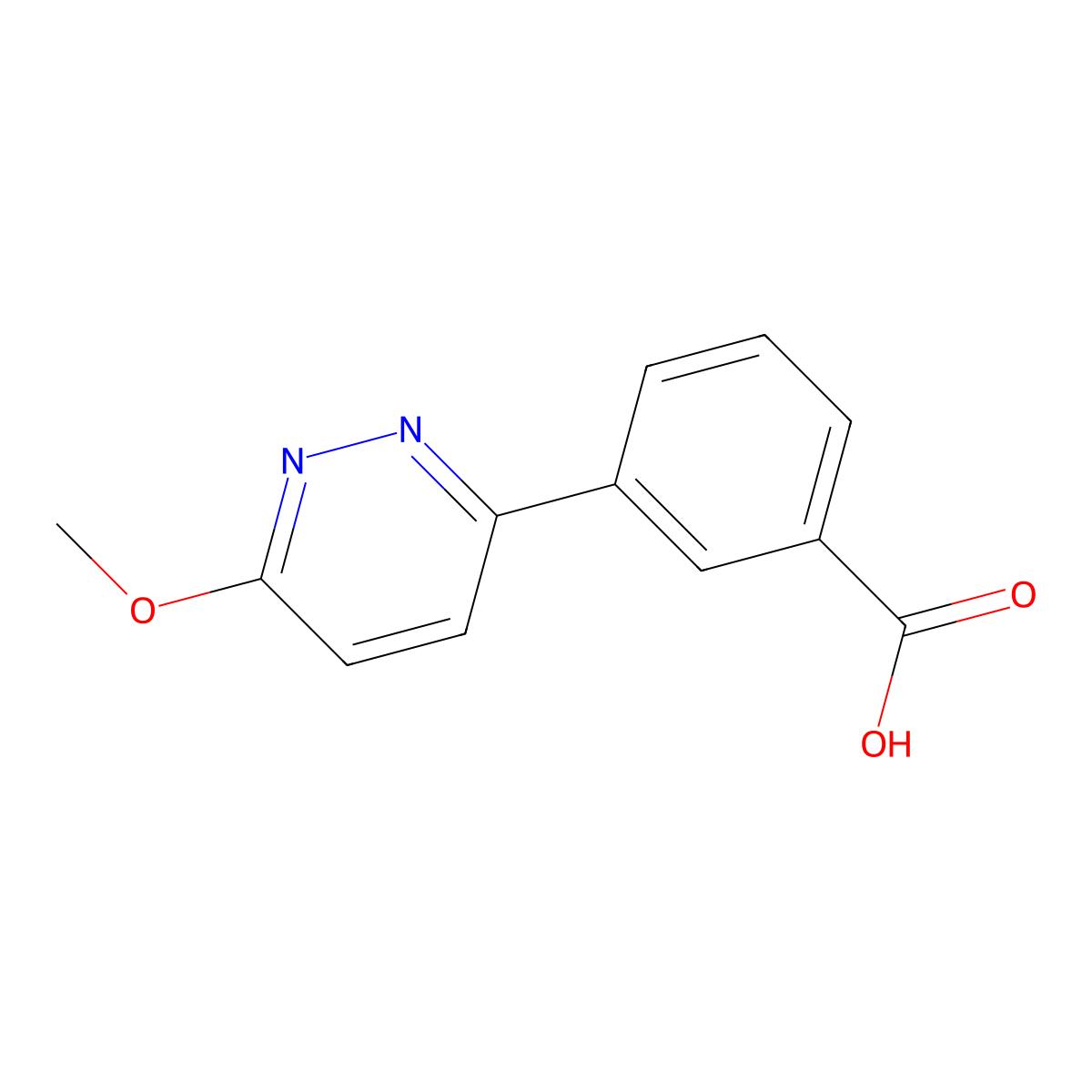 3-(6-Methoxypyridazin-3-yl)benzoic acid molecular structure, CAS 1235441-37-8