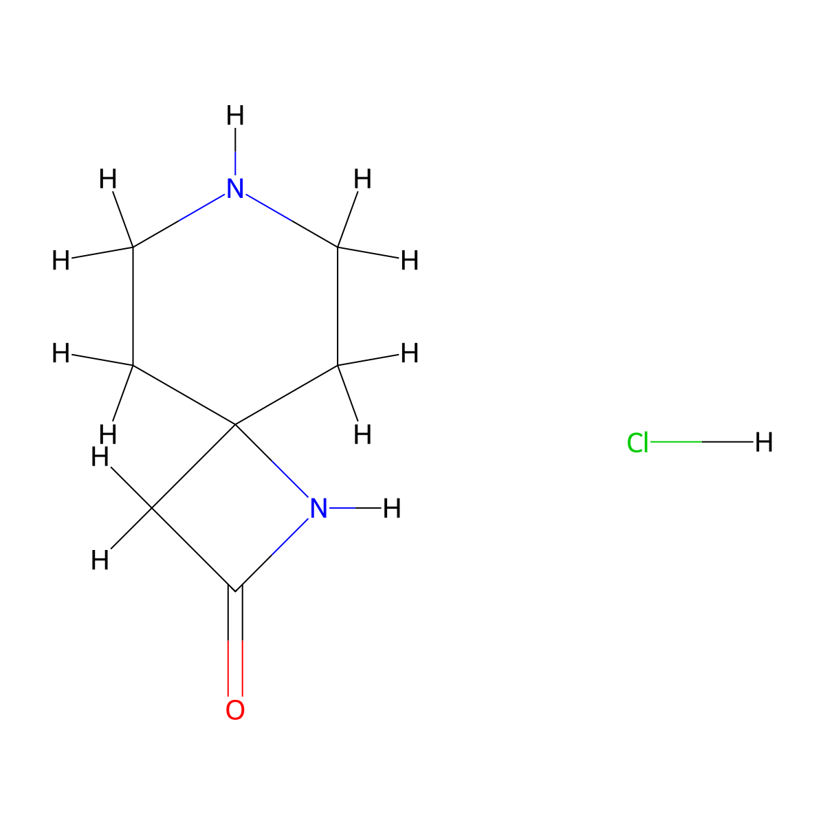 1,7-Diazaspiro[3.5]nonan-2-one hydrochloride molecular structure, CAS 1235441-38-9