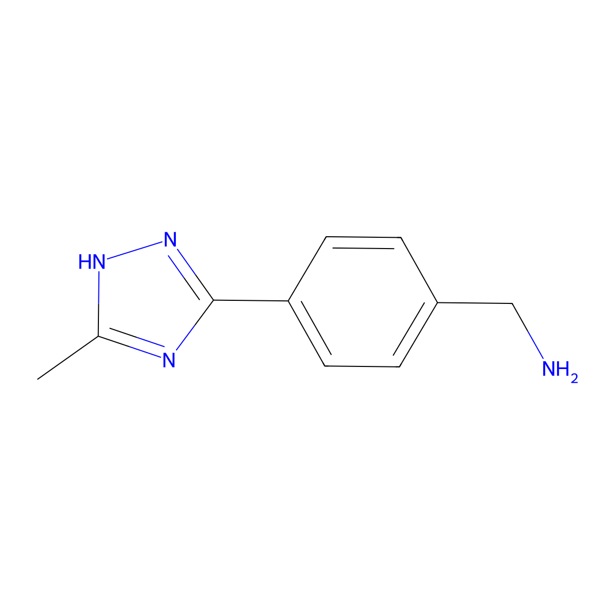 (4-(3-Methyl-1H-1,2,4-triazol-5-yl)phenyl)methanamine molecular structure, CAS 1235441-39-0