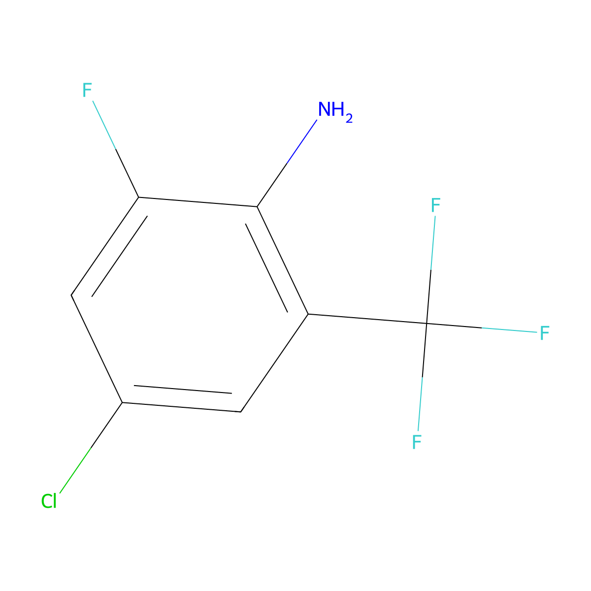 4-Chloro-2-fluoro-6-(trifluoromethyl)aniline molecular structure, CAS 1235441-41-4