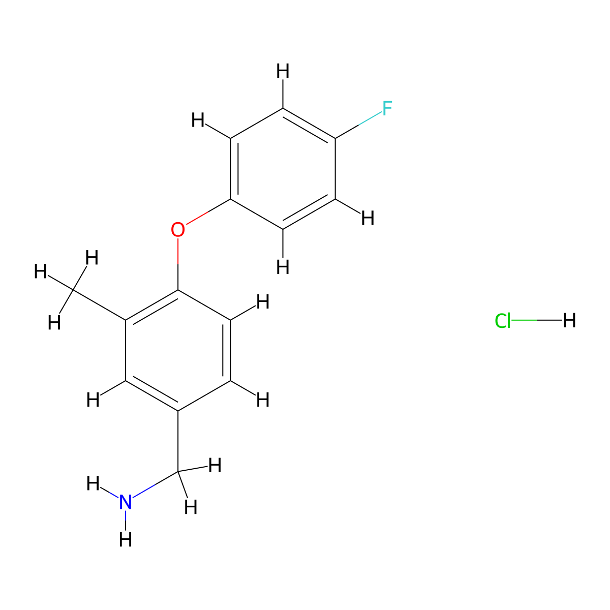 [4-(4-Fluorophenoxy)-3-methylphenyl]methanamine hydrochloride molecular structure, CAS 1235441-44-7