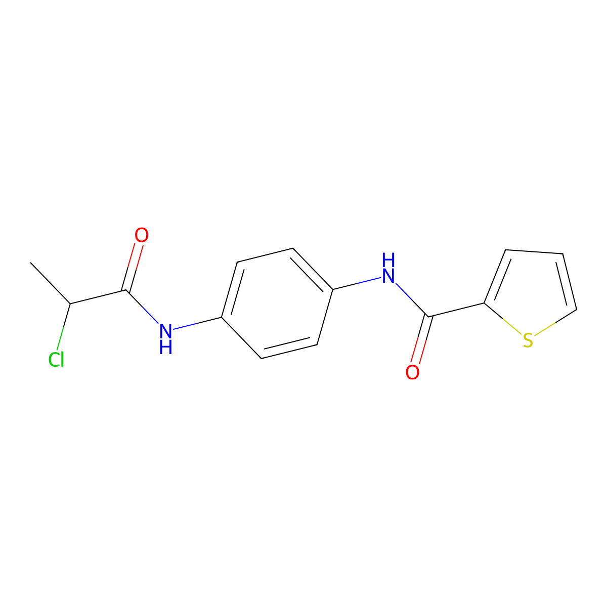 N-[4-(2-chloropropanamido)phenyl]thiophene-2-carboxamide molecular structure, CAS 1235441-48-1