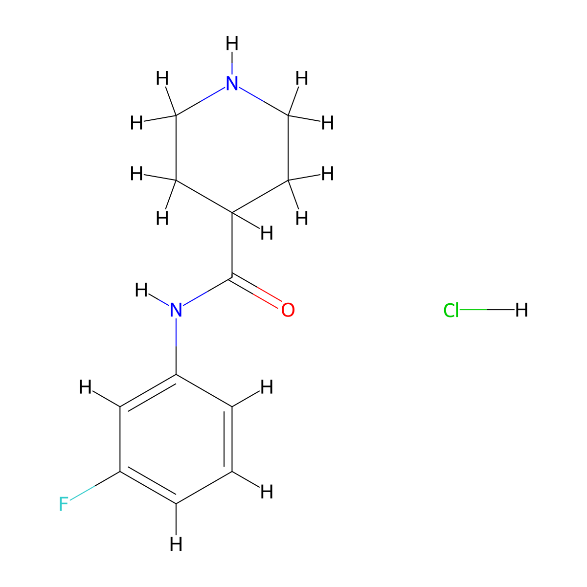 N-(3-fluorophenyl)piperidine-4-carboxamide hydrochloride molecular structure, CAS 1235441-53-8