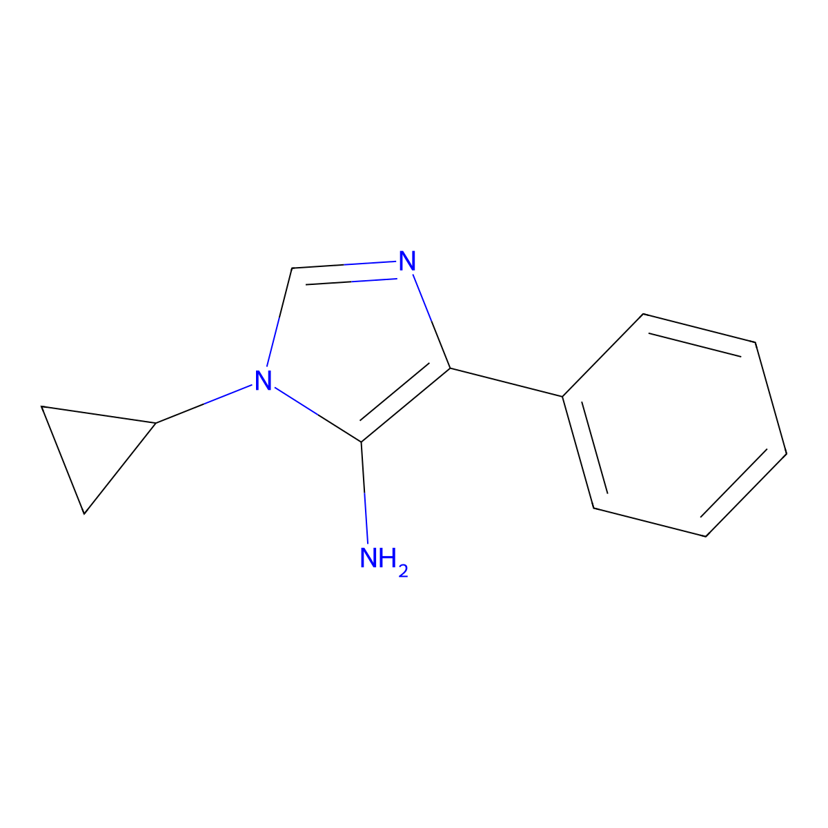1-cyclopropyl-4-phenyl-1H-imidazol-5-amine molecular structure, CAS 1235441-59-4