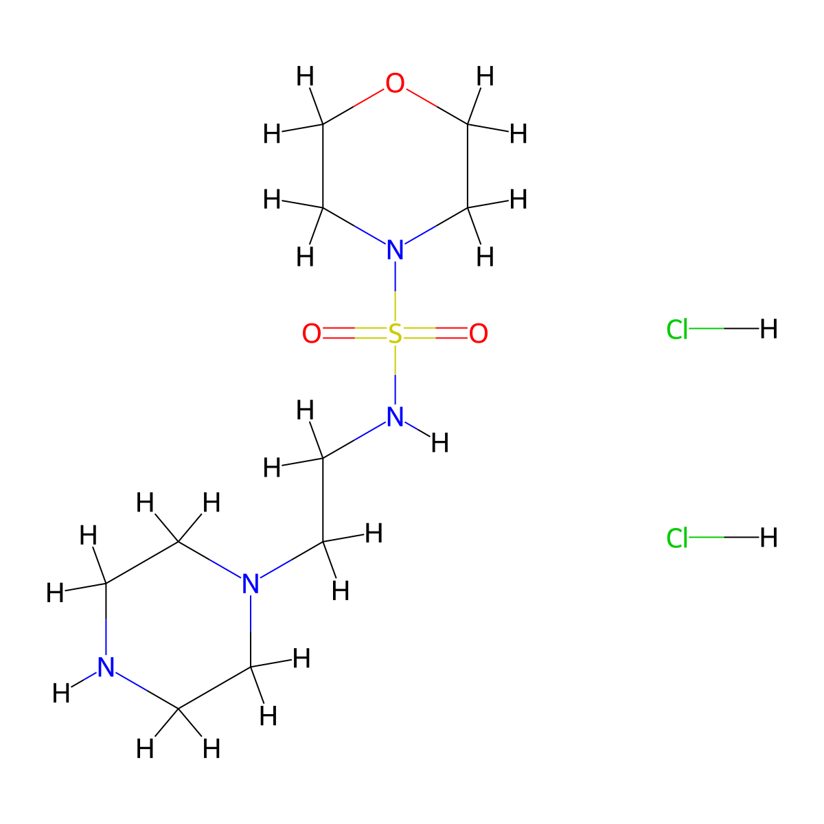 N-[2-(piperazin-1-yl)ethyl]morpholine-4-sulfonamide dihydrochloride molecular structure, CAS 1235441-61-8