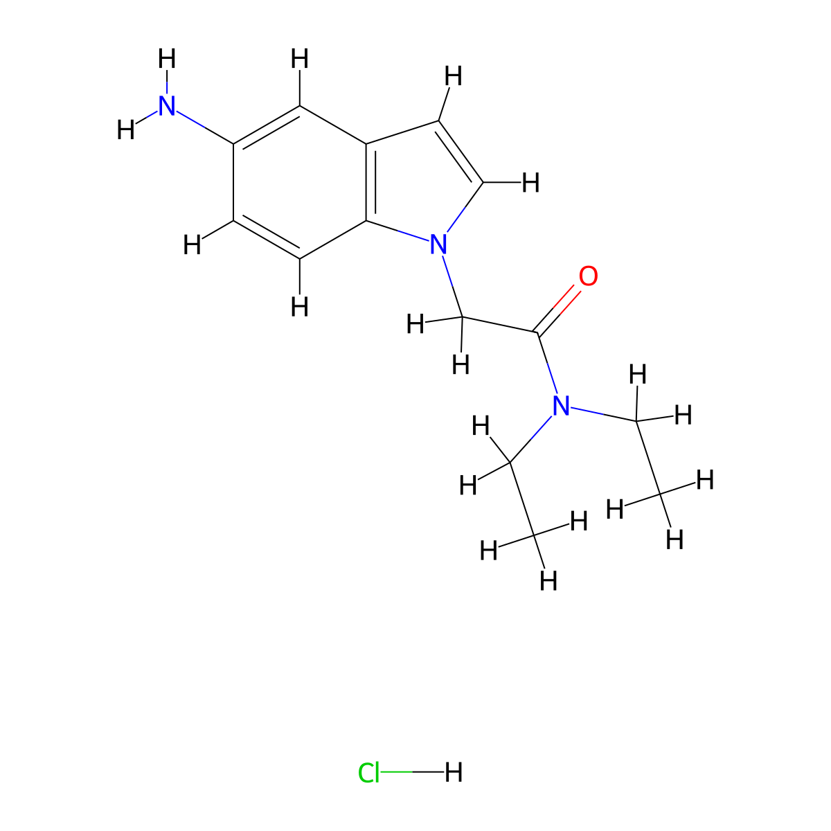 2-(5-amino-1H-indol-1-yl)-N,N-diethylacetamide hydrochloride molecular structure, CAS 1235441-62-9