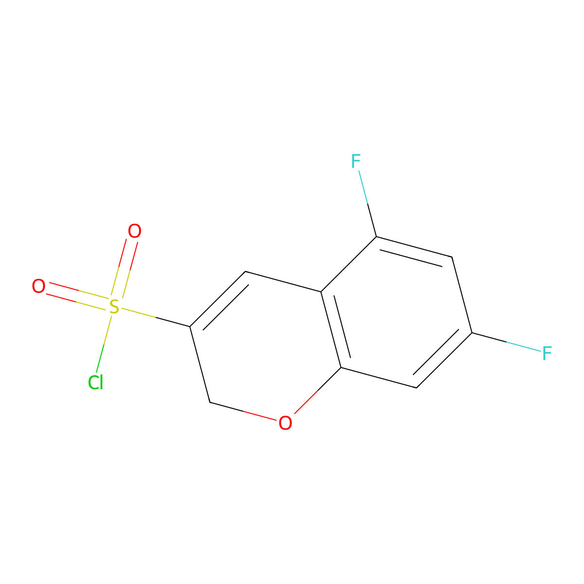 5,7-difluoro-2H-chromene-3-sulfonyl chloride molecular structure, CAS 1235441-64-1