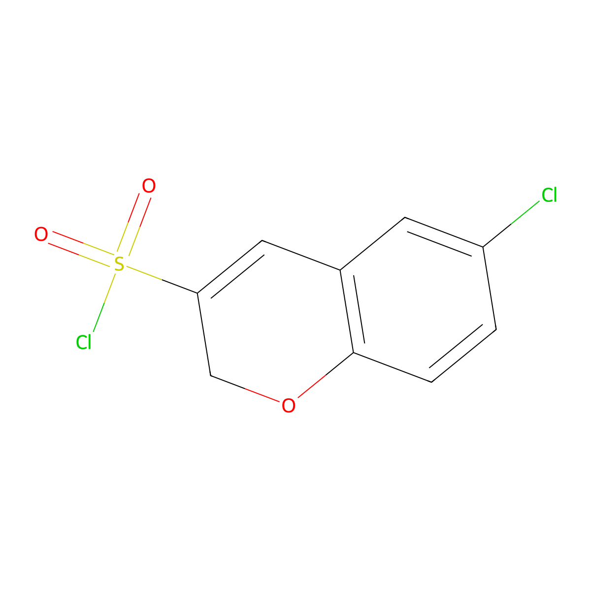 6-Chloro-2H-1-benzopyran-3-sulfonyl chloride molecular structure, CAS 1235441-66-3