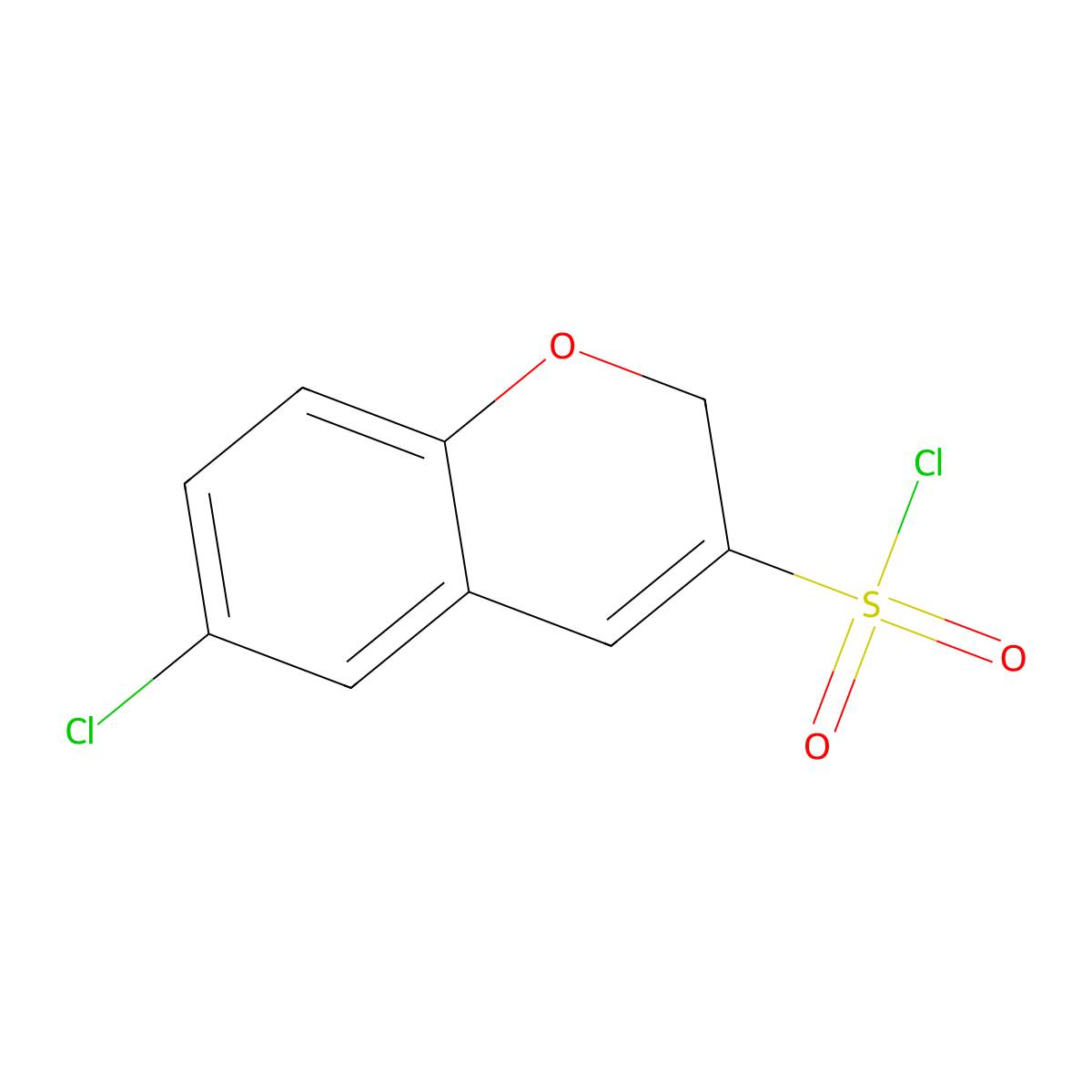 6-Chloro-2H-1-benzopyran-3-sulfonyl chloride molecular structure, CAS 1235441-66-3