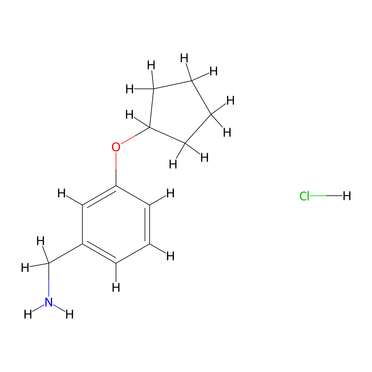 (3-(Cyclopentyloxy)phenyl)methanamine hydrochloride molecular structure, CAS 1235441-67-4