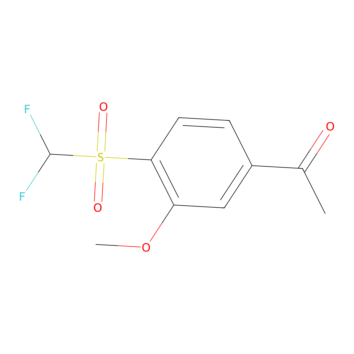 1-(4-Difluoromethanesulfonyl-3-methoxyphenyl)ethan-1-one molecular structure, CAS 1235441-69-6