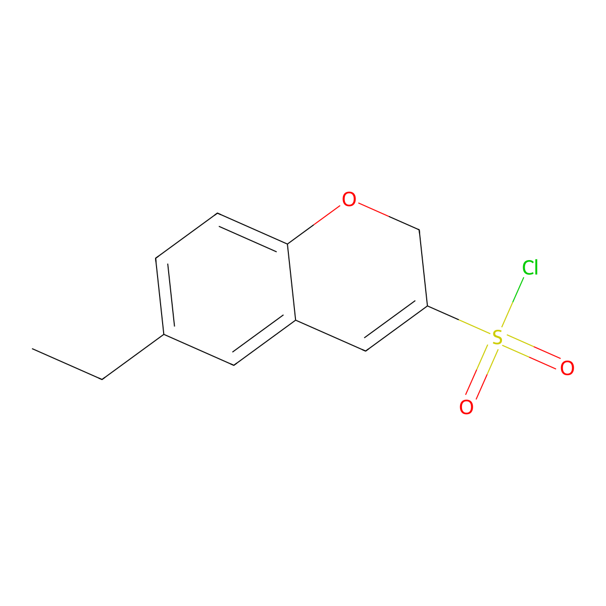 6-ethyl-2H-chromene-3-sulfonyl chloride molecular structure, CAS 1235441-70-9