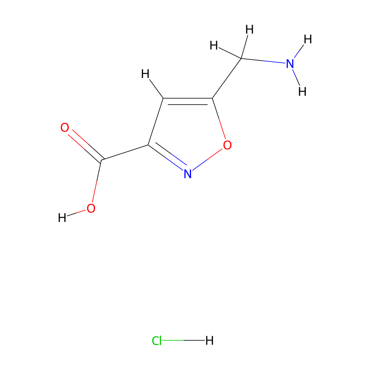 5-(Aminomethyl)-1,2-oxazole-3-carboxylic acid hydrochloride molecular structure, CAS 1235441-71-0