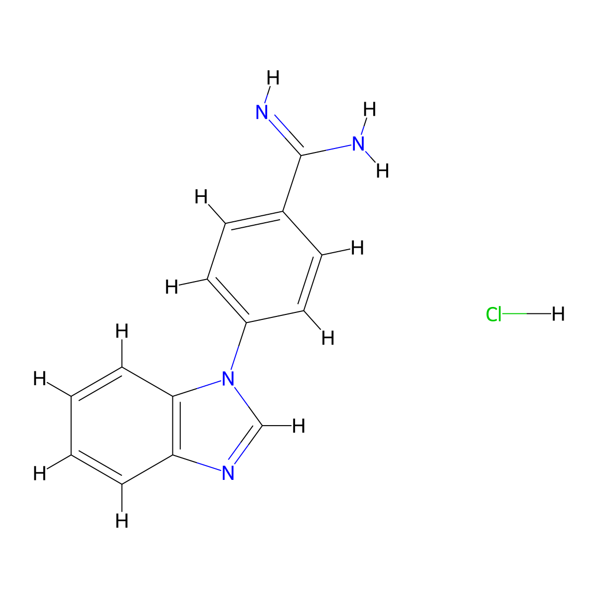 4-(1H-1,3-benzodiazol-1-yl)benzene-1-carboximidamide hydrochloride molecular structure, CAS 1235441-72-1