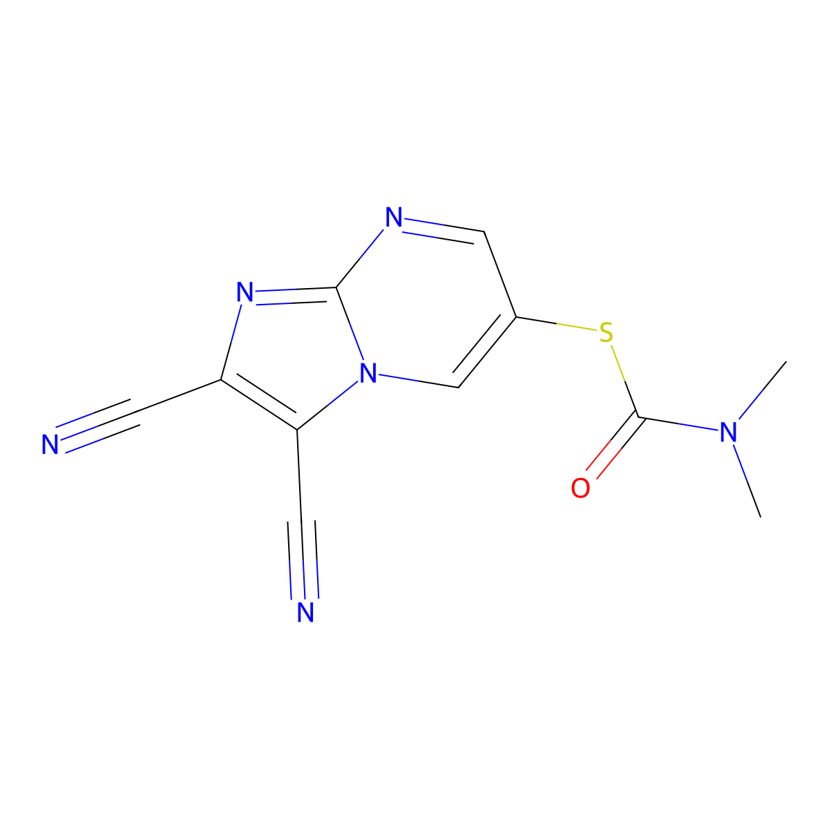 1-({2,3-dicyanoimidazo[1,2-a]pyrimidin-6-yl}sulfanyl)-N,N-dimethylformamide molecular structure, CAS 1235441-73-2