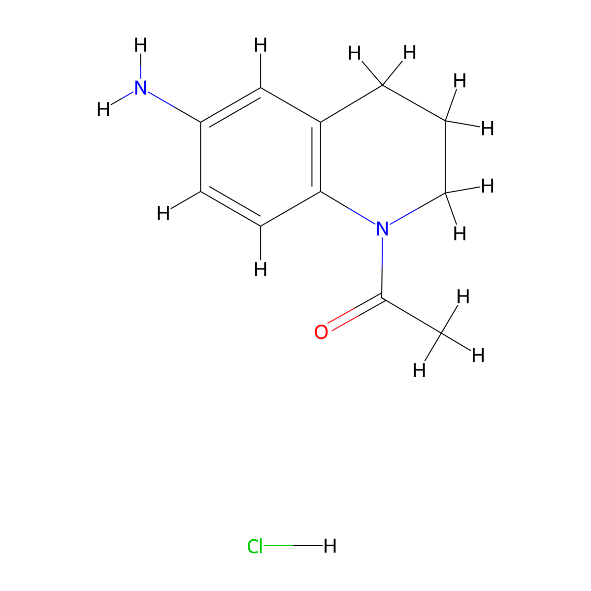 1-(6-Amino-1,2,3,4-tetrahydroquinolin-1-yl)ethan-1-one hydrochloride molecular structure, CAS 1235441-74-3