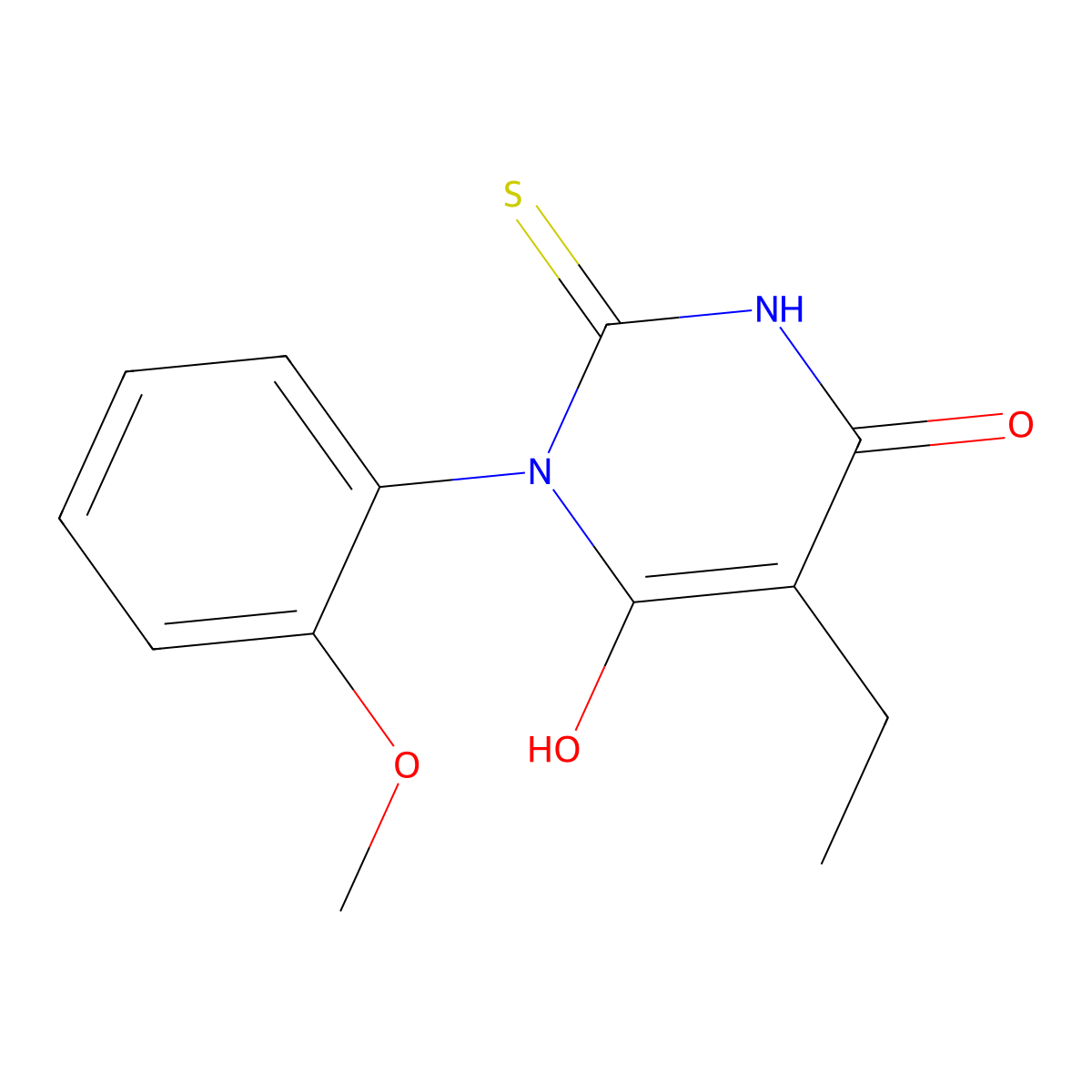 5-Ethyl-6-hydroxy-3-(2-methoxyphenyl)-2-sulfanyl-3,4-dihydropyrimidin-4-one molecular structure, CAS 1235441-75-4