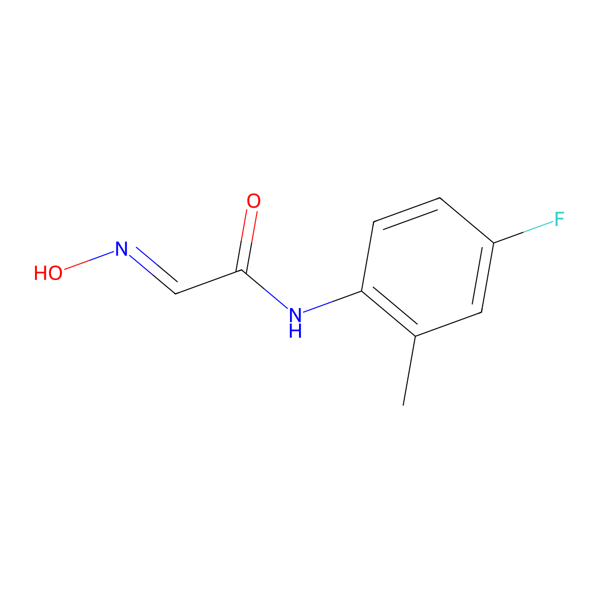 N-(4-fluoro-2-methylphenyl)-2-(N-hydroxyimino)acetamide molecular structure, CAS 1235441-78-7