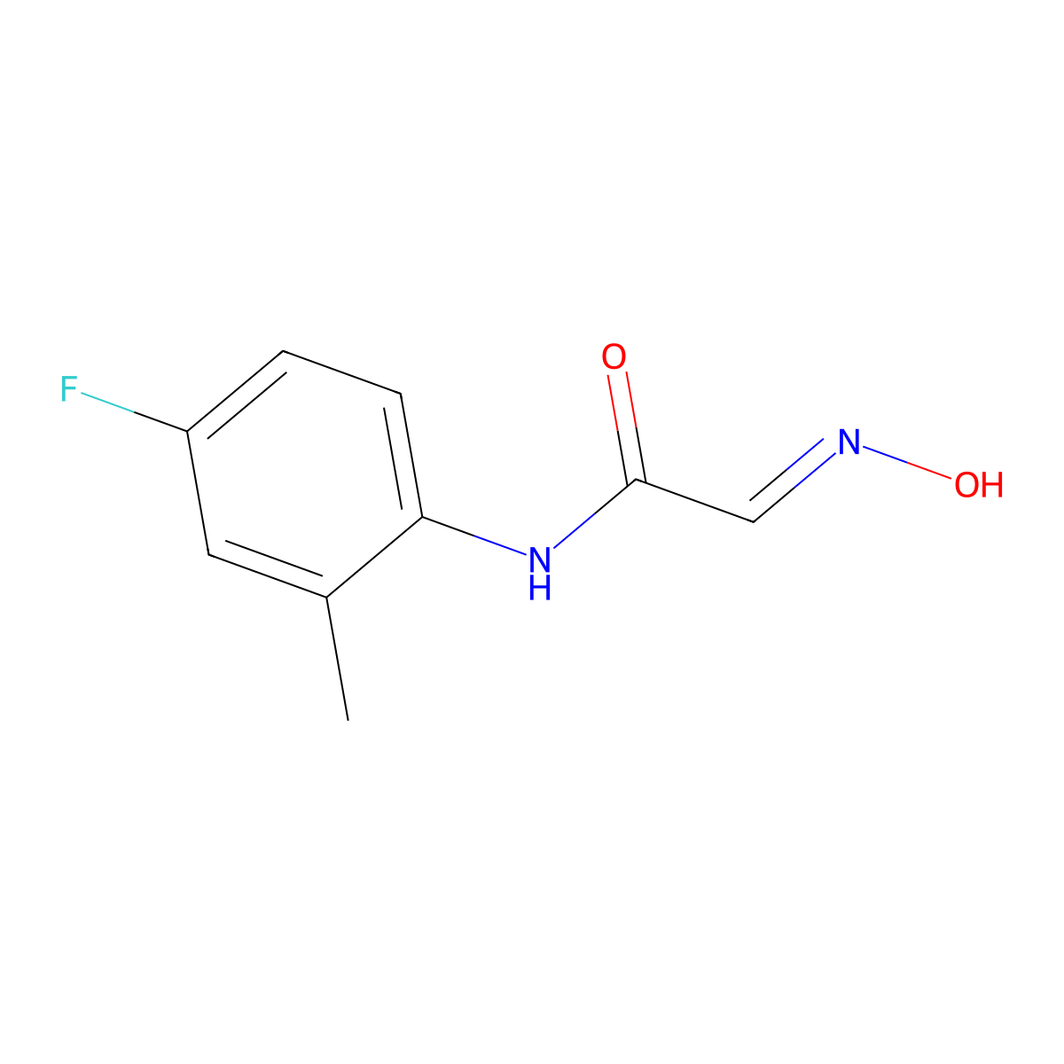 N-(4-fluoro-2-methylphenyl)-2-(N-hydroxyimino)acetamide molecular structure, CAS 1235441-78-7