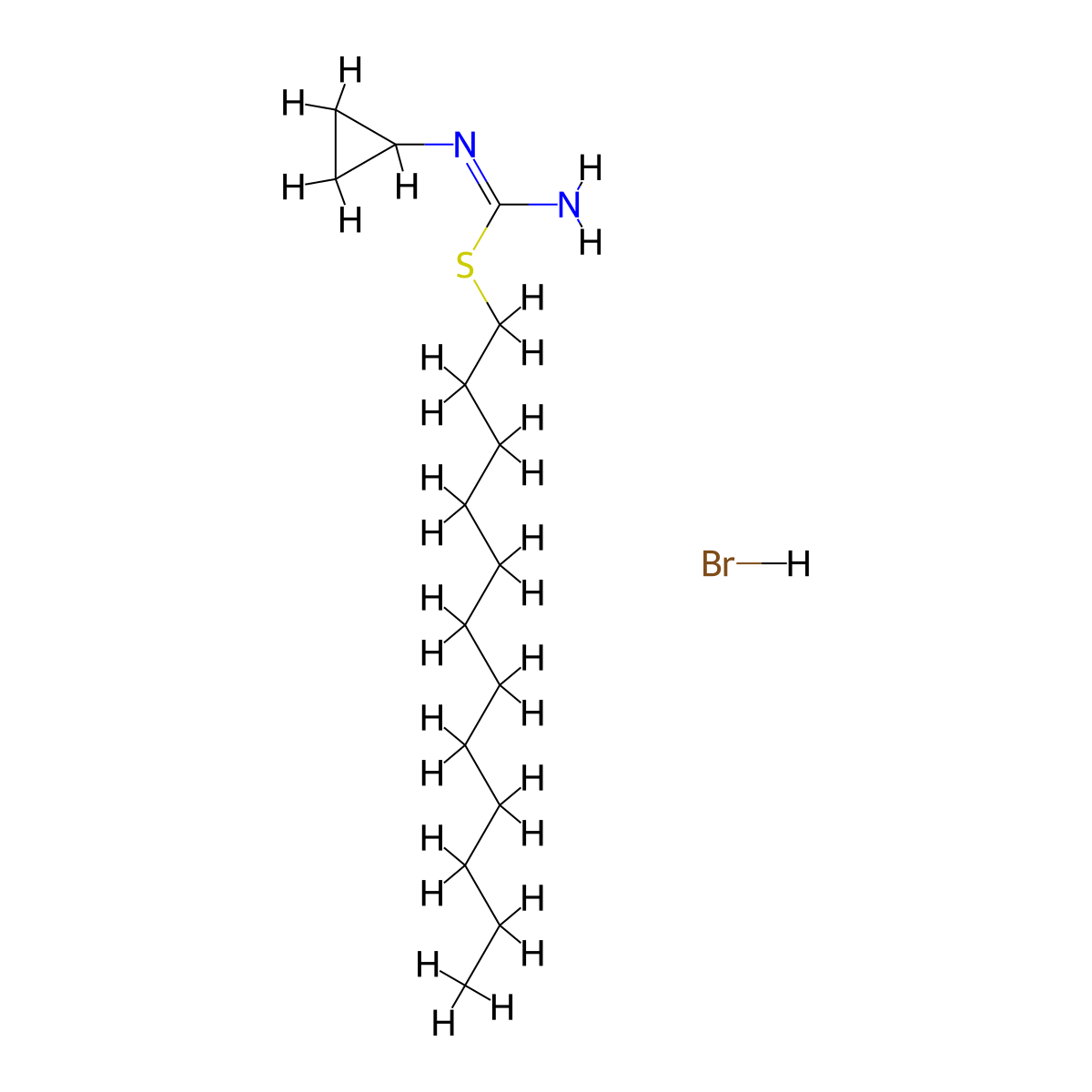 N'-cyclopropyl(dodecylsulfanyl)methanimidamide hydrobromide molecular structure, CAS 1235441-79-8