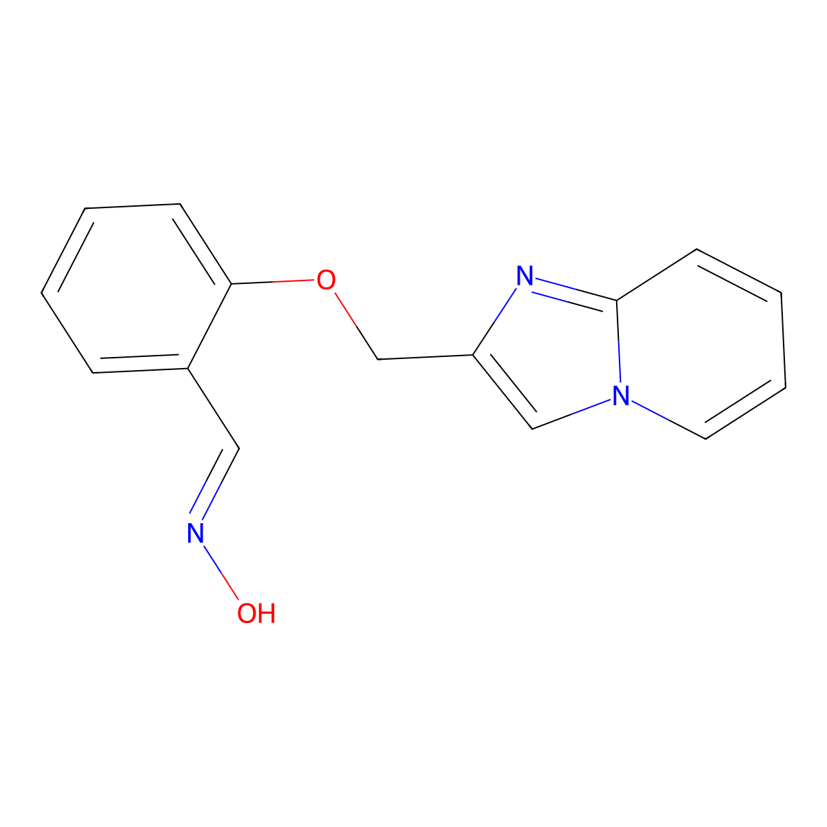 N-[(2-{imidazo[1,2-a]pyridin-2-ylmethoxy}phenyl)methylidene]hydroxylamine molecular structure, CAS 1235441-84-5