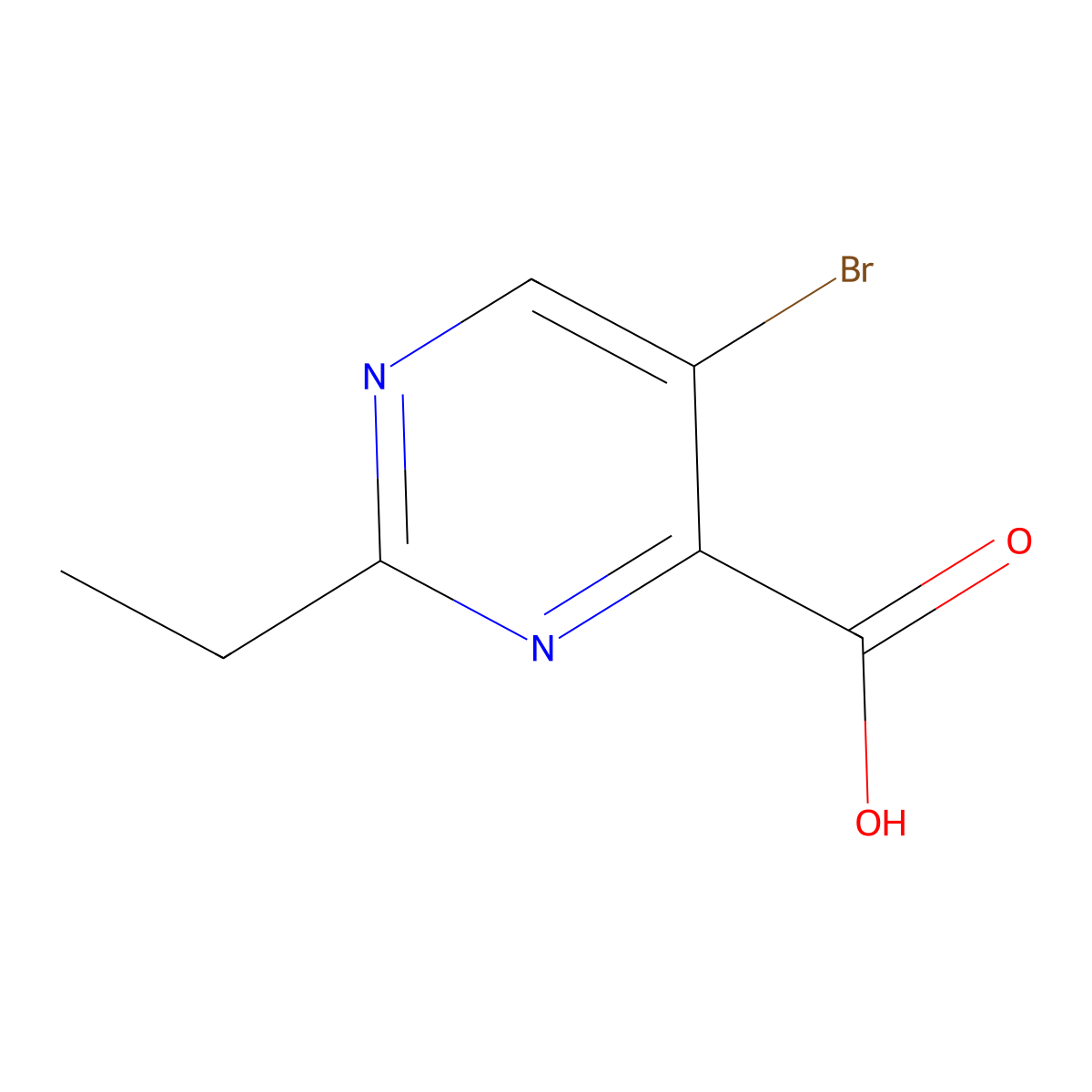 5-Bromo-2-ethylpyrimidine-4-carboxylic acid molecular structure, CAS 1235450-86-8