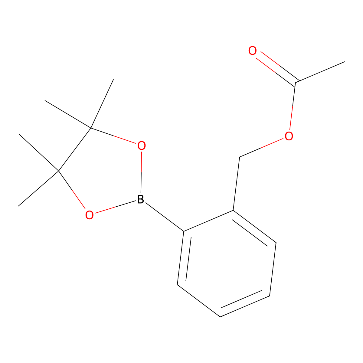 2-(4,4,5,5-Tetramethyl-1,3,2-dioxaborolan-2-yl)benzyl acetate molecular structure, CAS 1235451-03-2