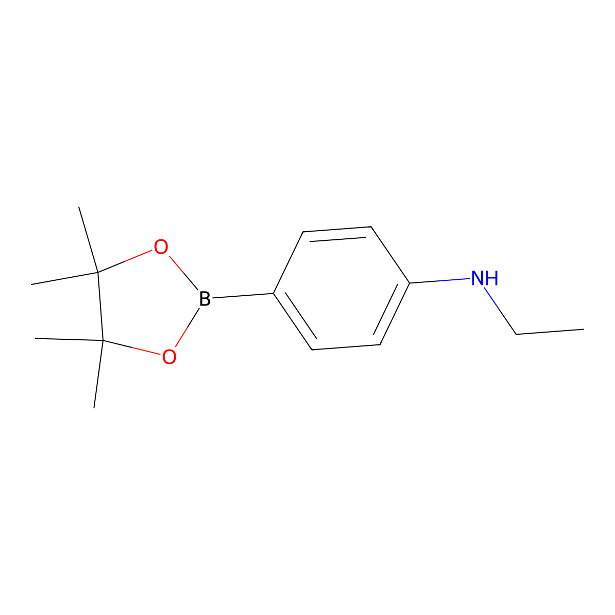 N-ethyl-4-(4,4,5,5-tetramethyl-1,3,2-dioxaborolan-2-yl)benzenamine molecular structure, CAS 1235451-55-4
