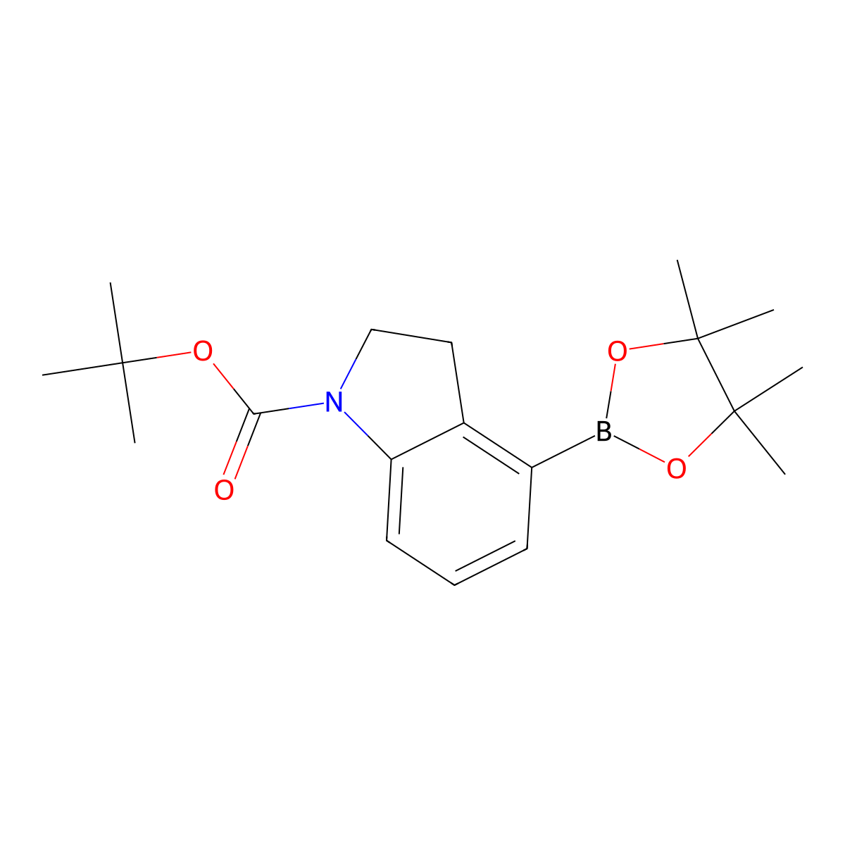 tert-Butyl 4-(4,4,5,5-tetraMethyl-1,3,2-dioxaborolan-2-yl)indoline-1-carboxylate molecular structure, CAS 1235451-62-3