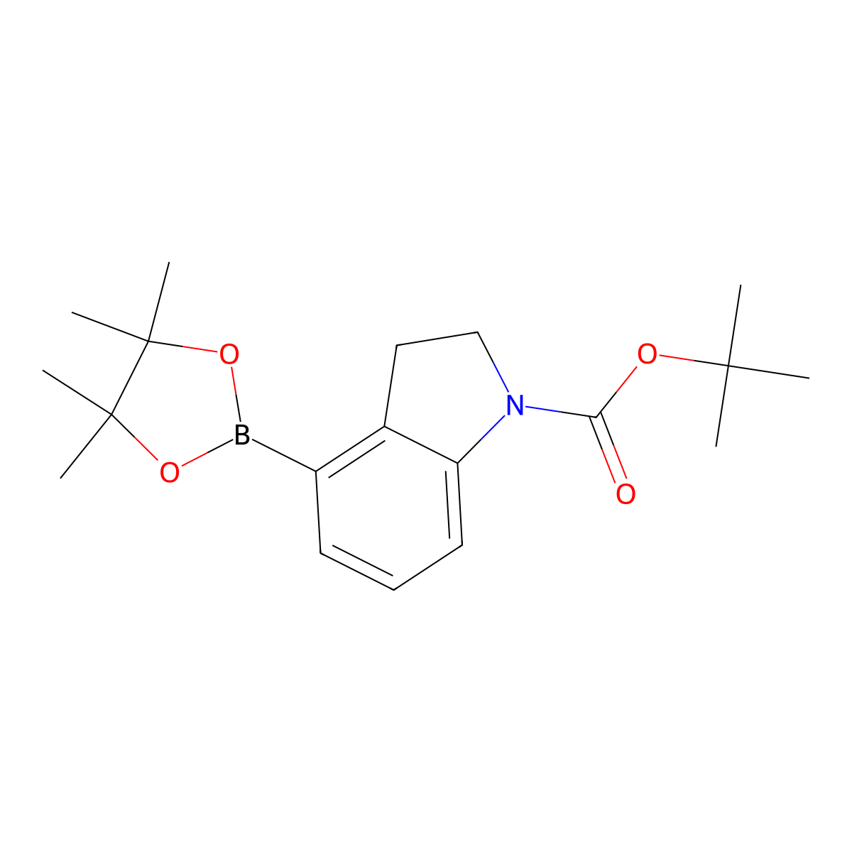 tert-Butyl 4-(4,4,5,5-tetraMethyl-1,3,2-dioxaborolan-2-yl)indoline-1-carboxylate molecular structure, CAS 1235451-62-3
