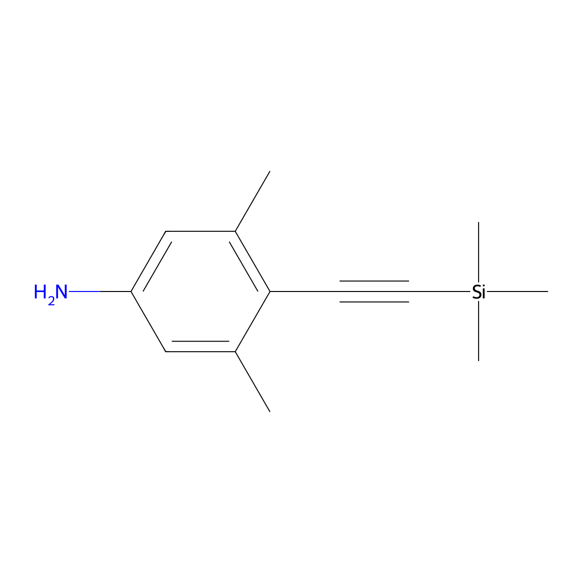 3,5-Dimethyl-4-((trimethylsilyl)ethynyl)aniline molecular structure, CAS 1235456-18-4