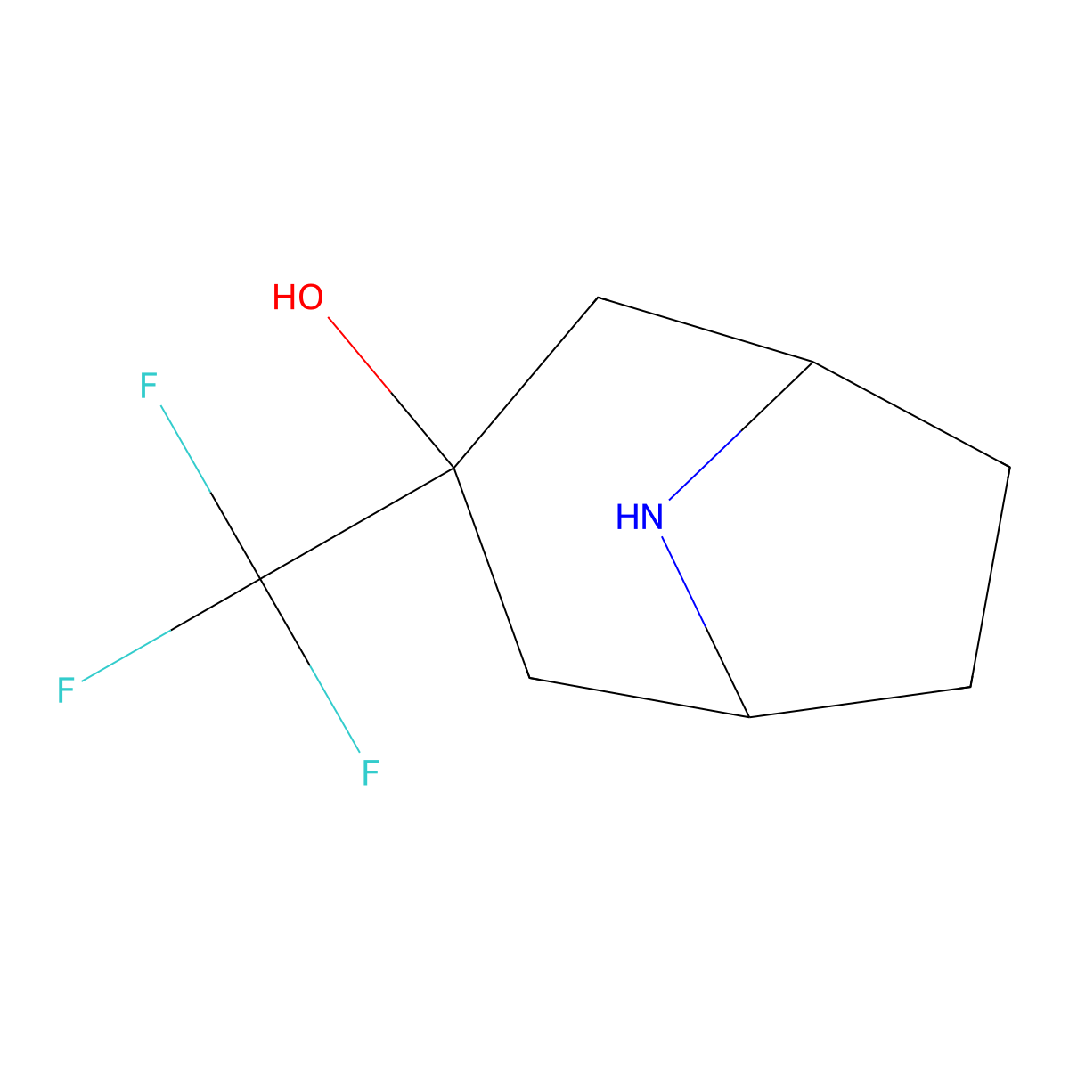 3-(Trifluoromethyl)-8-azabicyclo[3.2.1]octan-3-ol molecular structure, CAS 1235469-18-7