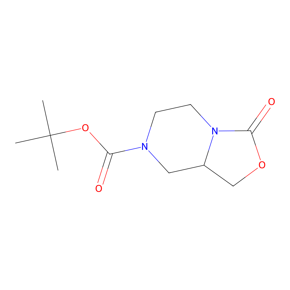 (R)-tert-Butyl 3-oxotetrahydro-1H-oxazolo[3,4-a]pyrazine-7(3H)-carboxylate molecular structure, CAS 1235469-36-9