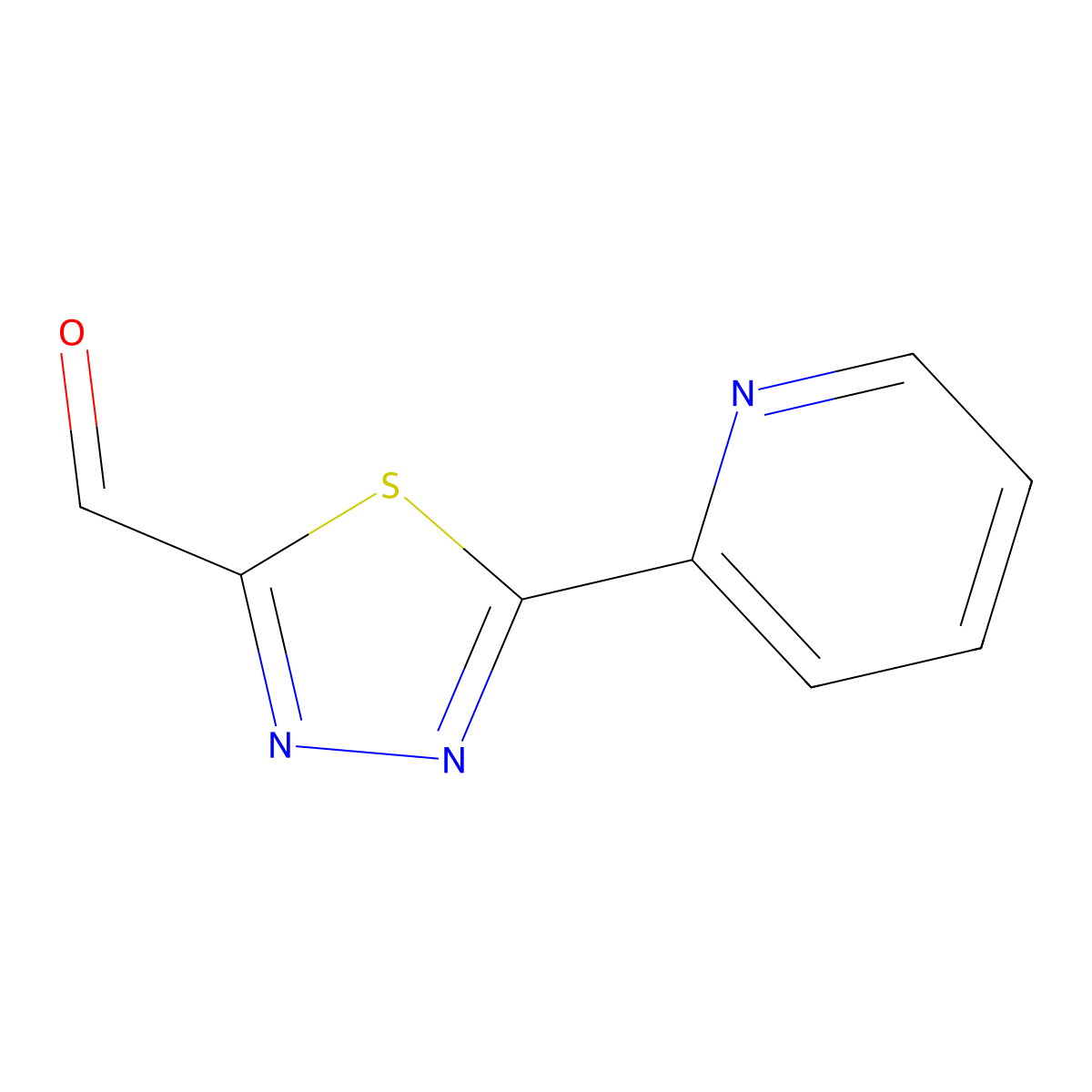 5-(Pyridin-2-yl)-1,3,4-thiadiazole-2-carbaldehyde molecular structure, CAS 1235474-08-4