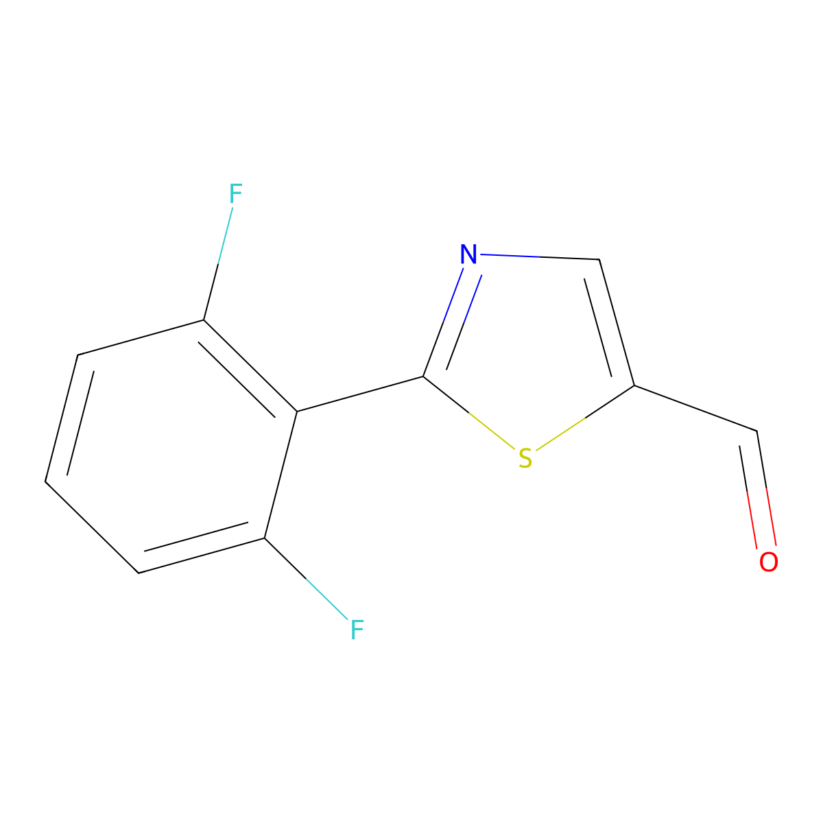 2-(2,6-Difluorophenyl)-1,3-thiazole-5-carbaldehyde molecular structure, CAS 1235475-01-0