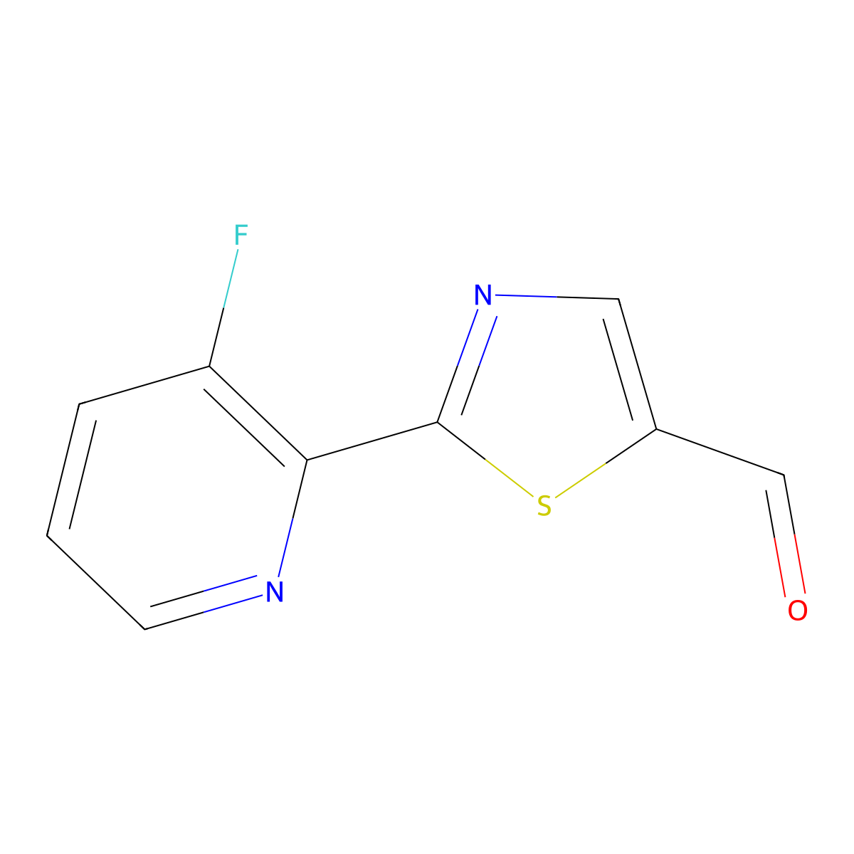 2-(3-Fluoro-2-pyridinyl)-5-thiazolecarboxaldehyde molecular structure, CAS 1235475-03-2
