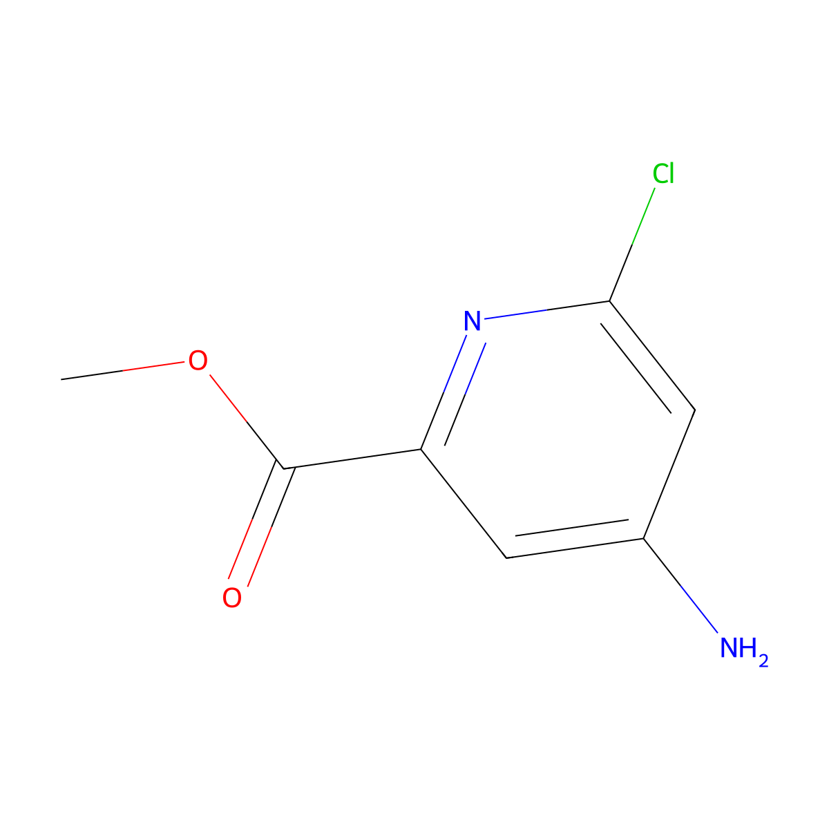 Methyl 4-amino-6-chloropyridine-2-carboxylate molecular structure, CAS 1235475-17-8