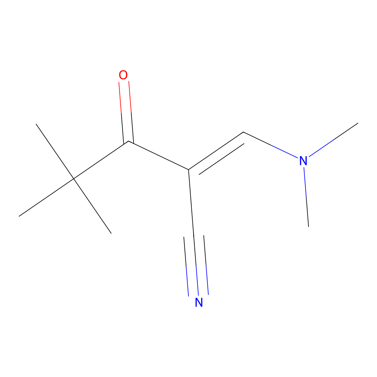 (2E)-2-[(dimethylamino)methylidene]-4,4-dimethyl-3-oxopentanenitrile molecular structure, CAS 1235478-04-2