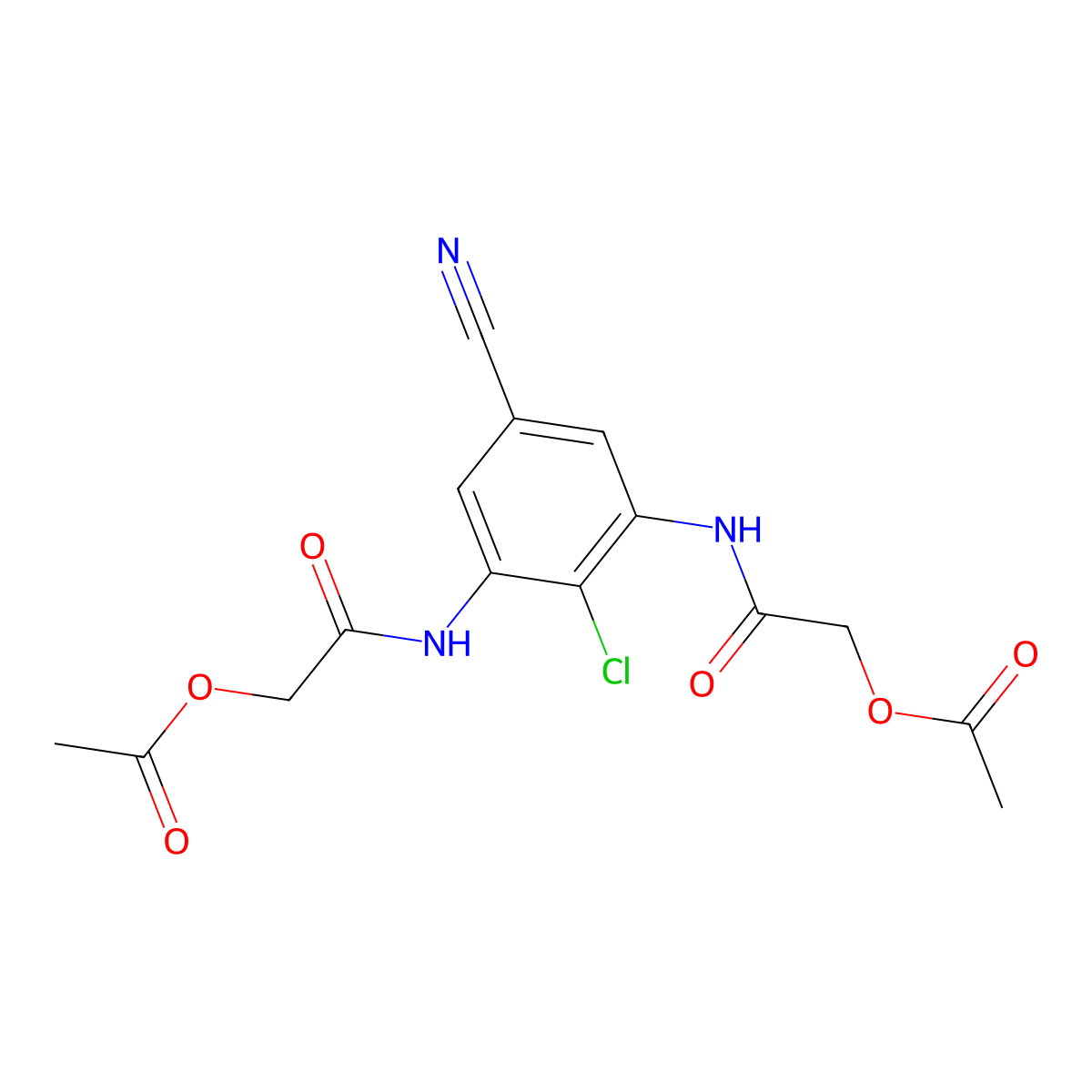 3,5-Bis(acetoxyacetylamino)-4-chlorobenzonitrile molecular structure, CAS 123548-56-1