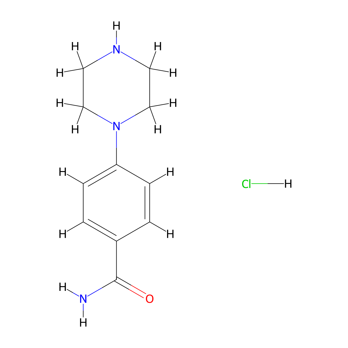 4-(Piperazin-1-yl)benzamide hydrochloride molecular structure, CAS 1235488-40-0