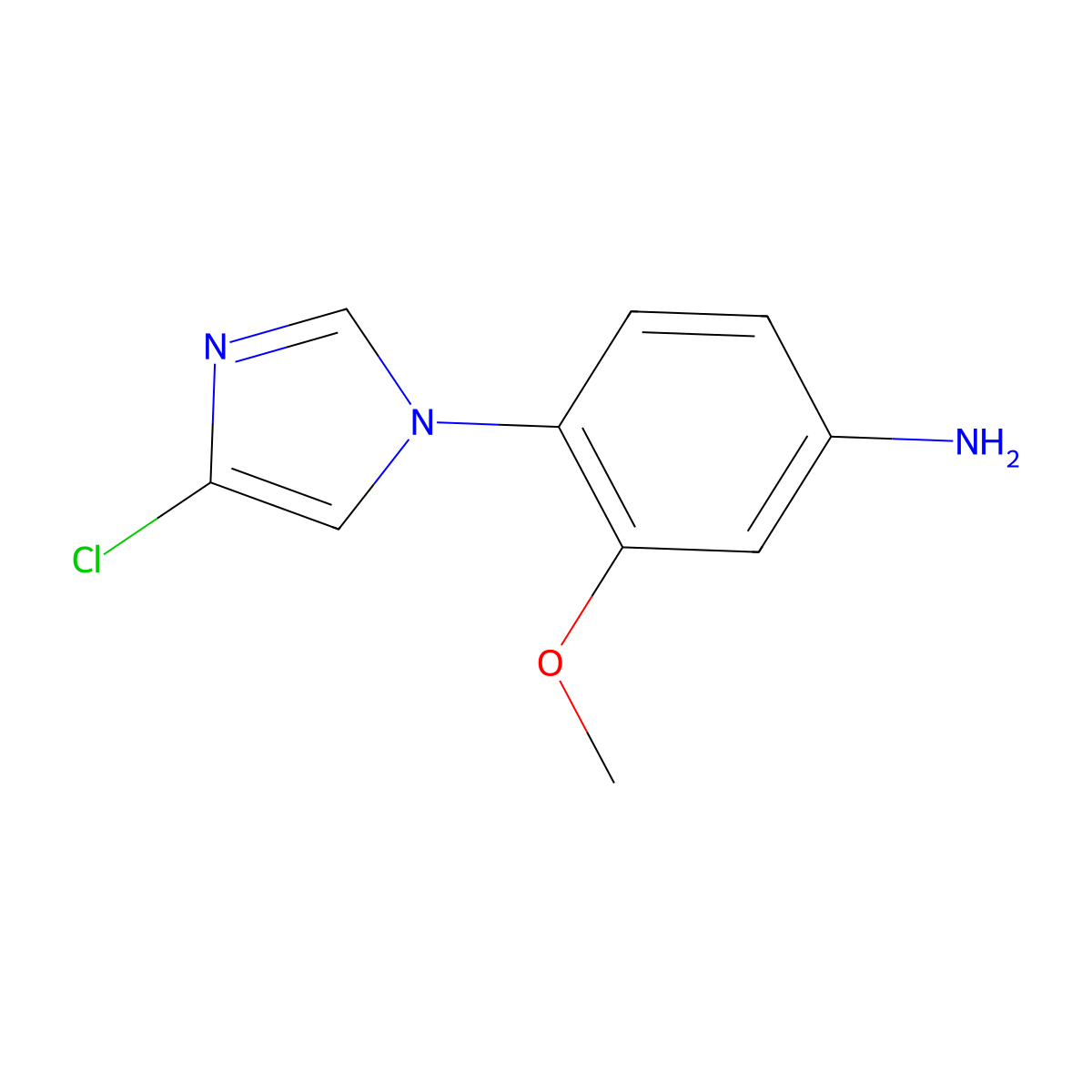 4-(4-chloro-1H-imidazol-1-yl)-3-methoxyaniline molecular structure, CAS 1235491-93-6