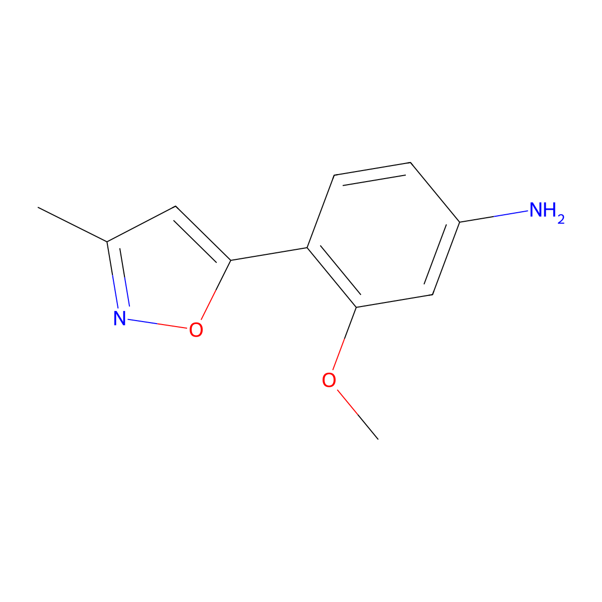 3-Methoxy-4-(3-methylisoxazol-5-yl)aniline molecular structure, CAS 1235492-21-3